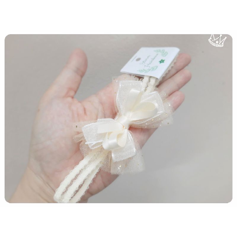 Băng đô kem handmade cho bé yêu Storm Hairbow