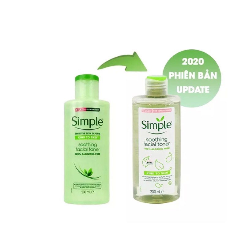 Nước Hoa Hồng Không Cồn Dành Cho Da Nhạy Cảm Simple Kind To Skin Soothing Facial Toner 200ml