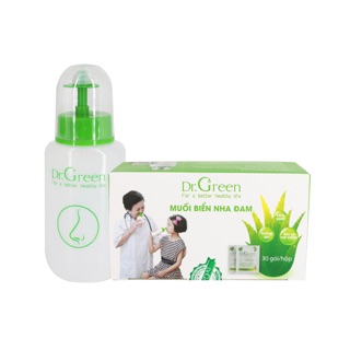 Combo bình rửa mũi Dr Green và 40 gói muối