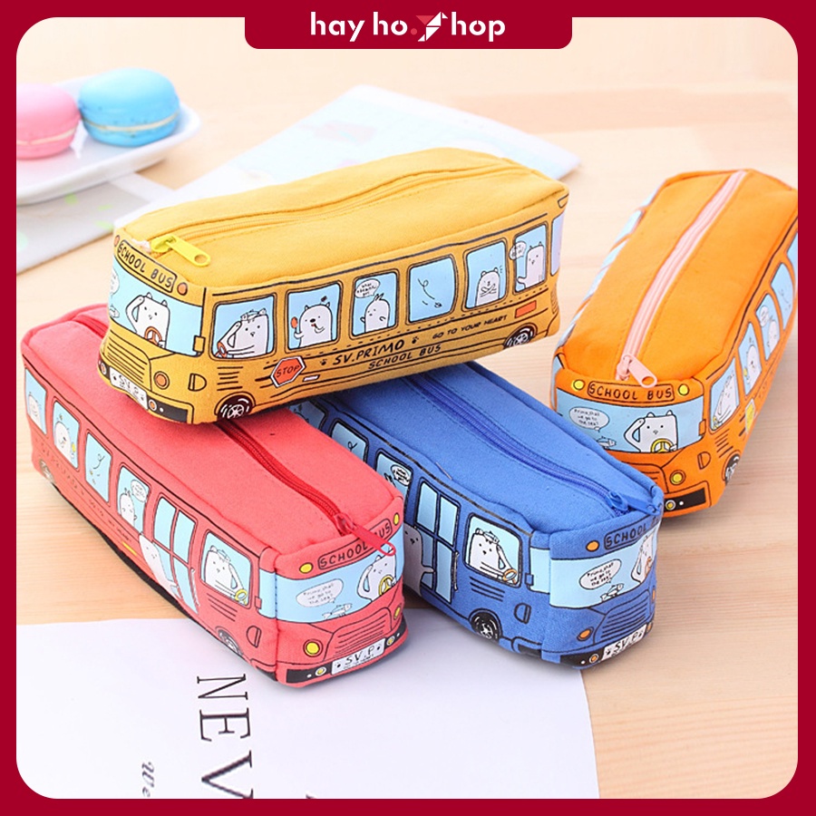 Bóp viết chuyến xe thanh xuân dễ thương bằng vải canvas siêu cá tính unisex 2022