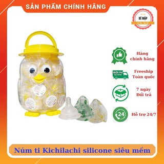 Núm ti Kichilachi thay thế bình cổ rộng, silicone siêu mềm, mô phỏng ti mẹ