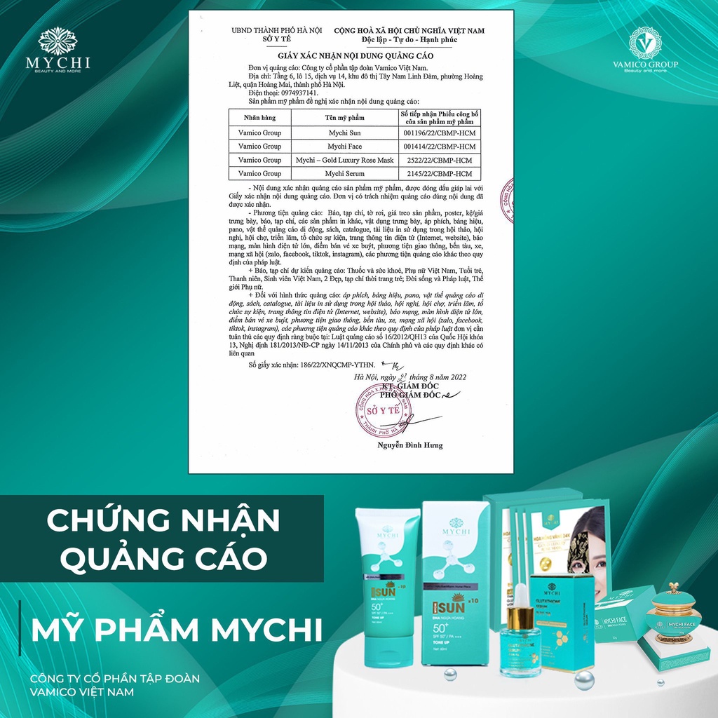 Serum Mychi - Serum Cấy trắng Lá vàng 24k