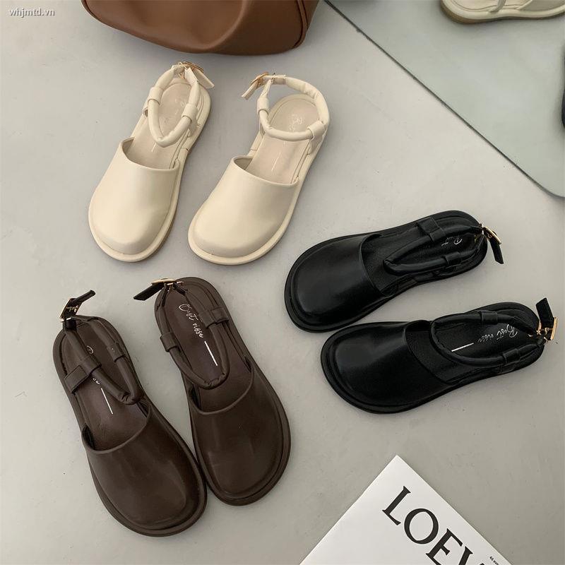 Giày Sandal Đế Bệt Thời Trang Mùa Hè Pháp Phong Cách Retro Kiểu Pháp Hàng Mới Dành Cho Nữ 2022