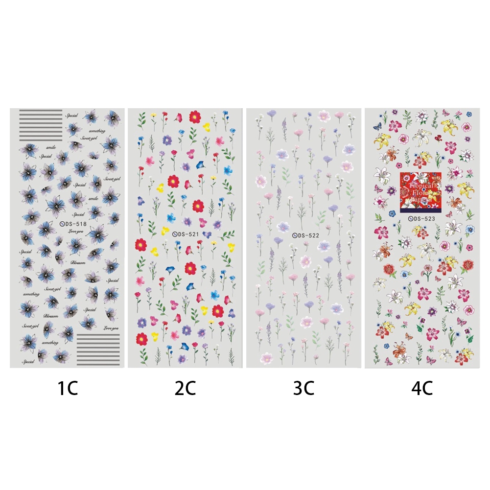 [Hàng mới về] Miếng dán trang trí móng tay nghệ thuật chuyển nước tiện lợi