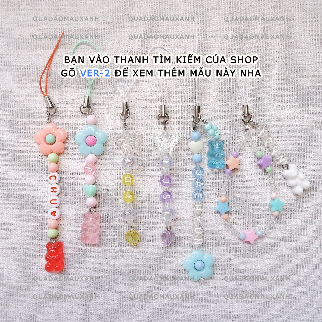 VER-3 Móc khóa càng cua charm kẹo dẻo jelly treo airpod case binder thay chữ cái theo yêu cầu #bead keychain #gummy bear