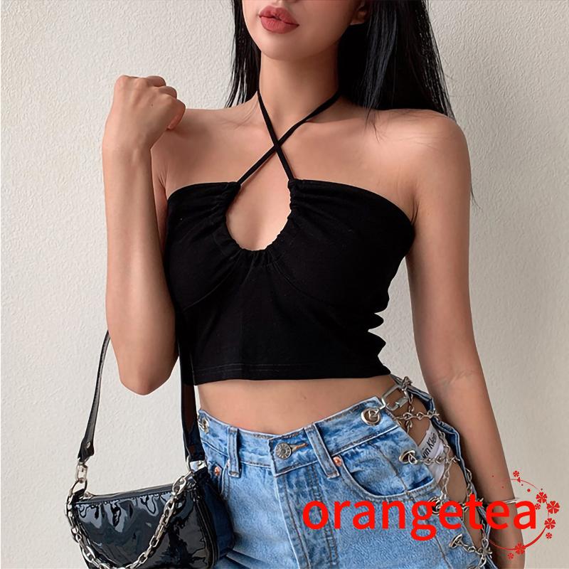 Áo Lửng Hai Dây Hở Lưng Phong Cách Quyến Rũ Dành Cho Nữ