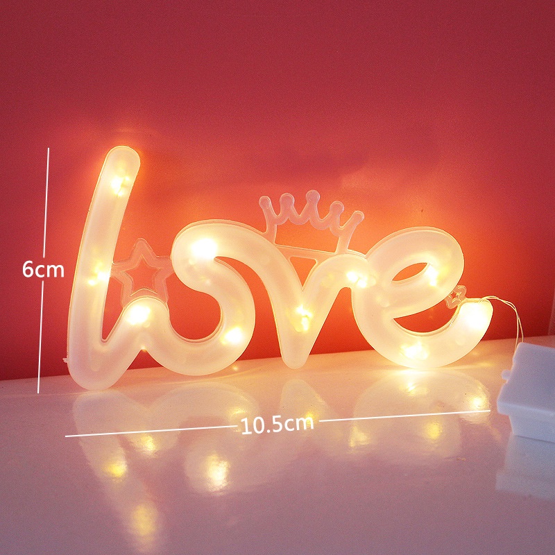 Phụ kiện bánh kem sinh nhật  bộ cắm led chữ love