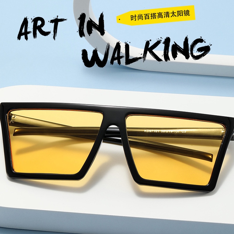 (KIQI-FASHION) COD Kính Mát Gọng Vuông Chống Tia Uv400 Thời Trang Dành Cho Nữ