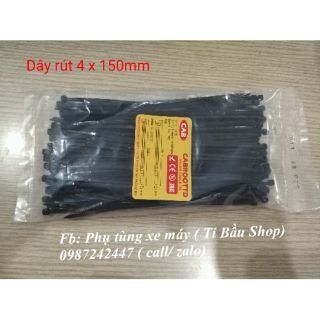 DÂY RÚT NHỰA ĐEN 4 x 150mm ( 1 bịch như hình)