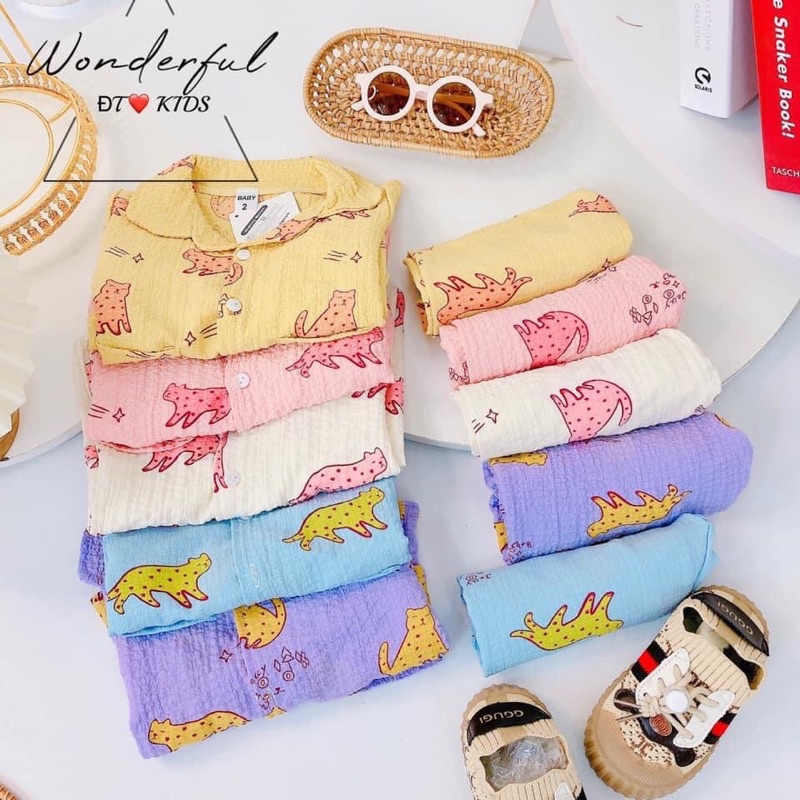 💕PIJAMA XỐP CHO BÉ TRAI BÉ GÁI HOẠ TIẾT CON MÈO💕