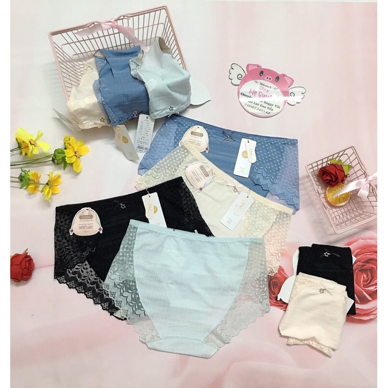 Quần lót tăm lạnh phối ren Sexy- cạp vừa ôm trọn vòng 3