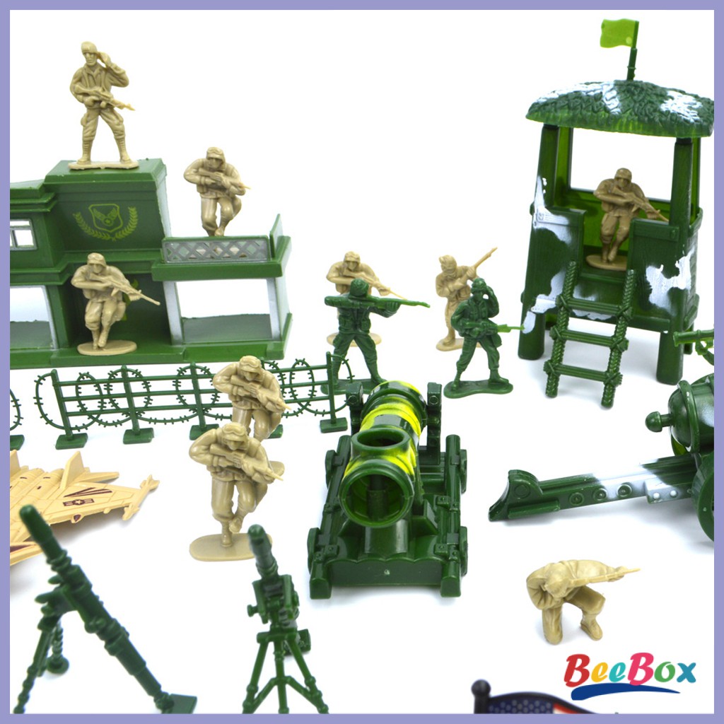 Set 90 Mô Hình Đồ Chơi Quân Đội BeeBox 5cm Bằng Nhựa