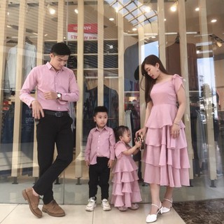Đồ gia đình đẹp - bộ đồ đôi gia đình đi tiệc - Váy áo gia đình dự tiệc - Đồ gia đình thiết kế - Áo gia đình