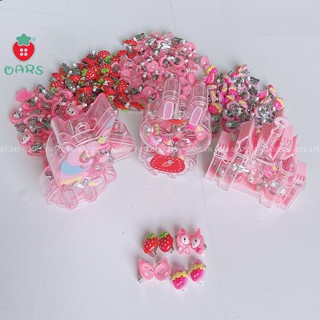 Hộp bông tai trẻ em - Combo bông tai không cần xỏ khuyên phong cách Hàn Quốc dễ thương làm quà tặng quà sinh nhật cho bé