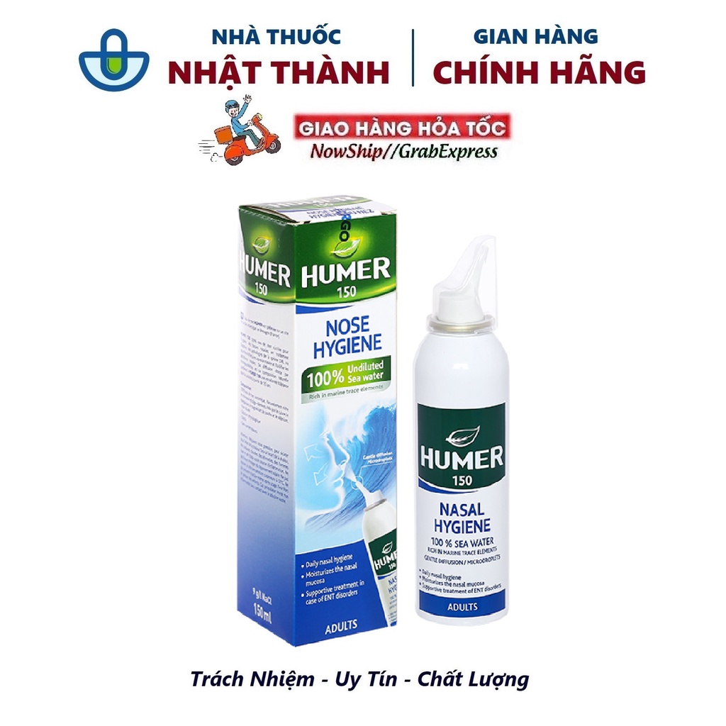Nước biển xịt rửa mũi Humer - Pháp (dành cho người lớn )- Nhà thuốc Nhật Thành