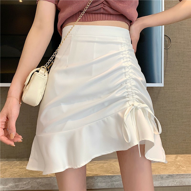 Chân váy dây rút, chân váy ulzzang ❤ Chân váy chữ A ❤ Chân váy trắng, chân váy đen - NhimShop CV08