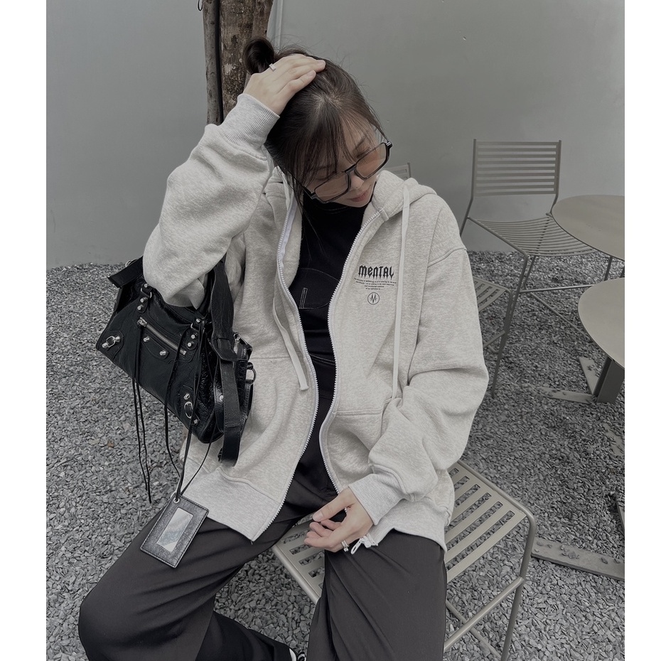 Áo Hoodie Nam Nữ Thời Trang Cao Cấp Zip MENTAL® Gothic Hoodie Zip