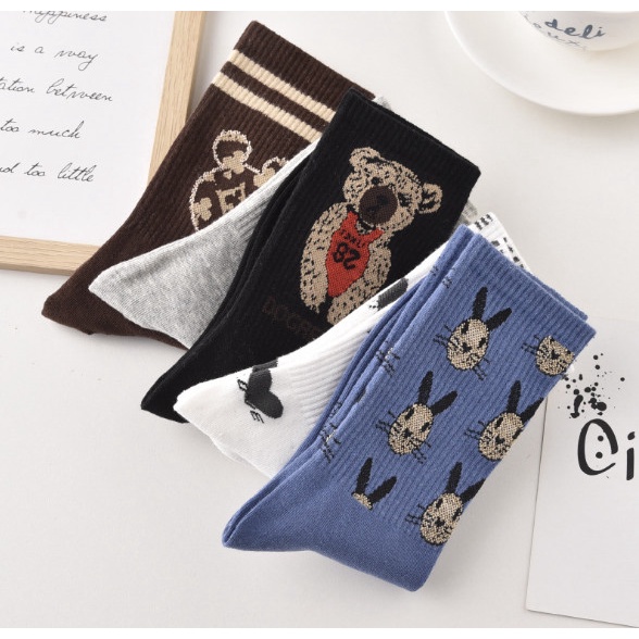 Vớ Tất hình Gấu cao cổ Nam Nữ siêu dễ thương và xinh xắn