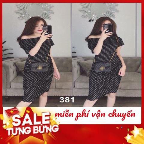 [ SIÊU SALE ] Đầm body lệch vai nhún eo che bụng