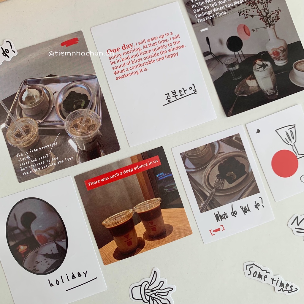 SET 20 STICKER HÀN QUỐC COFFEE trang trí journal (ảnh thật) - Tiệm nhà Chun