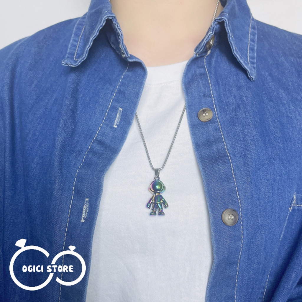 Dây chuyền nam nữ thời trang, Vòng cổ phi hành gia màu sắc phong cách hiphop, Cá tính, Unisex