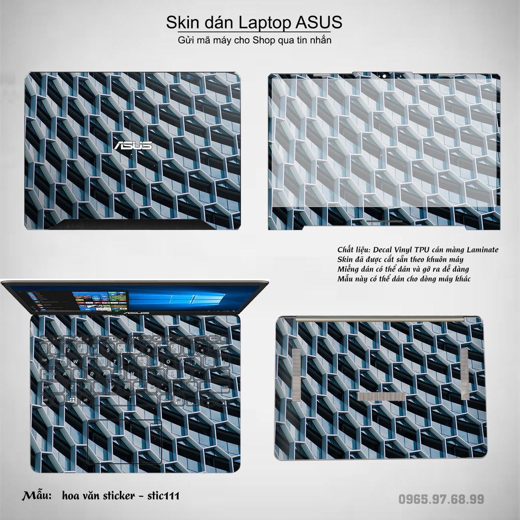 Skin dán Laptop Asus in hình Hoa văn sticker _nhiều mẫu 19 (inbox mã máy cho Shop)