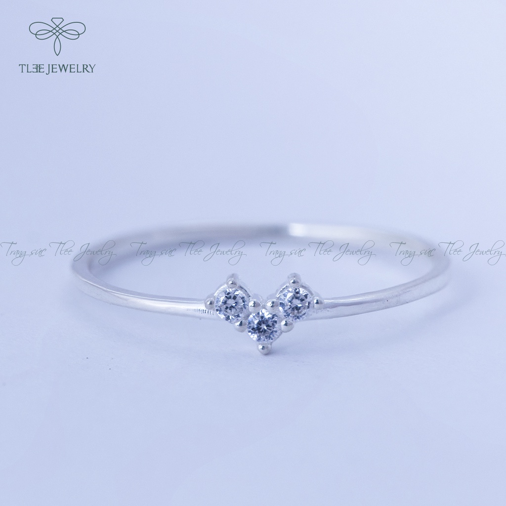 Nhẫn bạc nữ TLEE tim tiny mảnh NCJ A0126