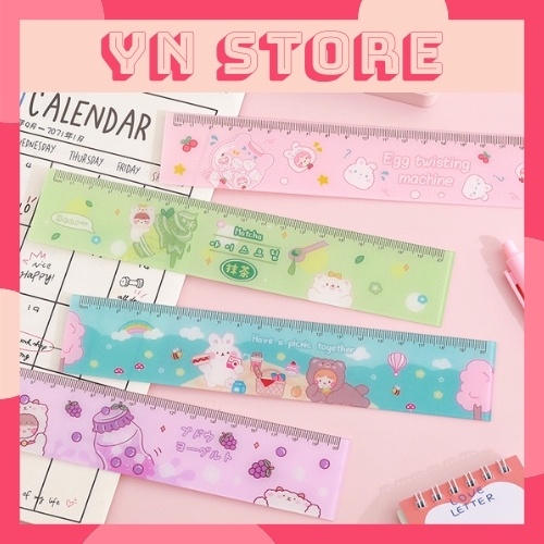 Thước Kẻ Hoạt Tiết Hoạt Hình Acrylic 15cm