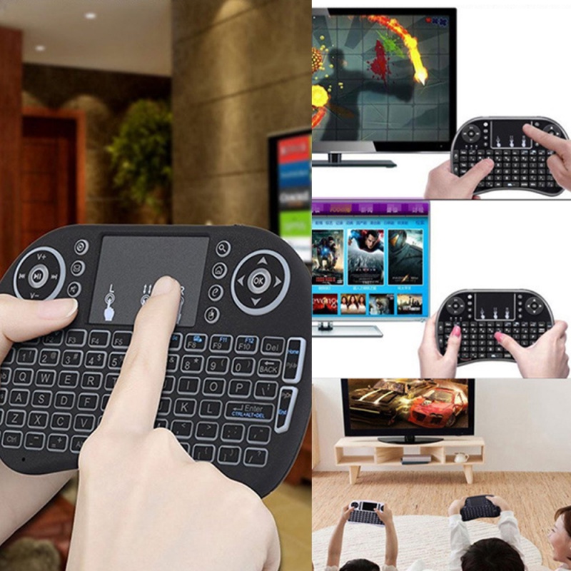 Bàn Phím Không Dây Mini 2.4ghz Tích Hợp Chuột Cảm Ứng Cho Android Tv Box Ps4