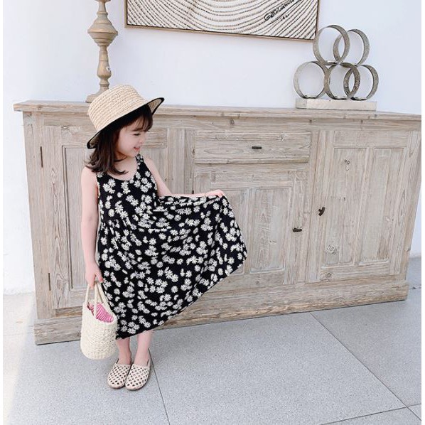 (8-30kg) Váy bé gái hoa cúc AM715 - đầm maxi bé gái đan lưng TTR315 TTN20