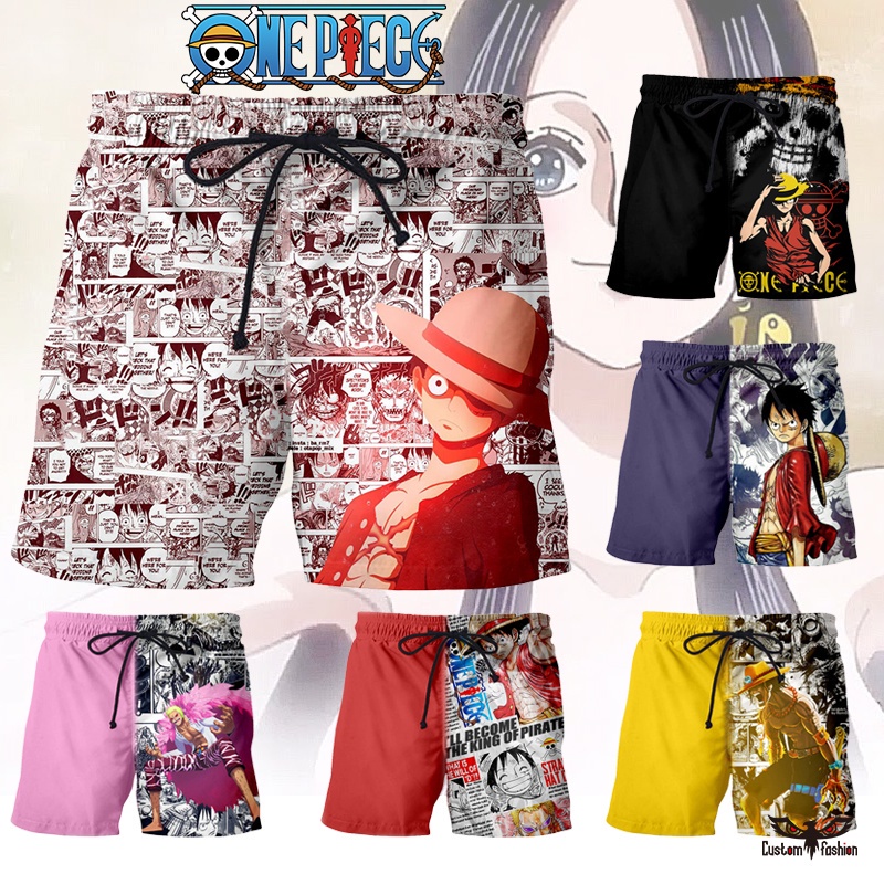 Quần Short Nam In Hình One Piece 3D Thời Trang