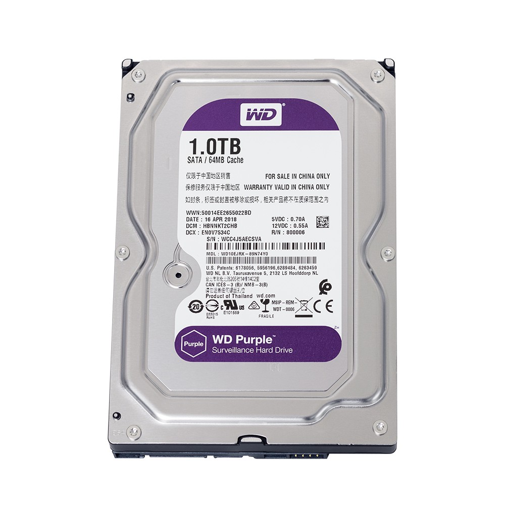 ổ cứng máy tính hdd WD PURPLE 1tb chuyên dùng cho camera và máy tính bảo hành 2 năm