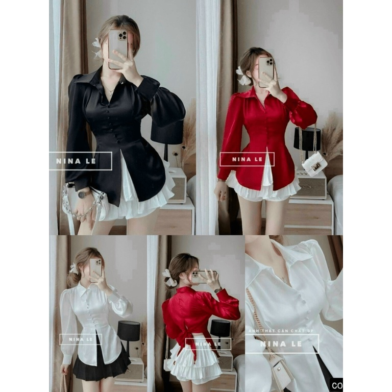 (Free ship) Sét Áo Phi Mờ Váy Kate Mới Ra Kho Mặc Đi Chơi Đi Tiệc Siêu Bắt Mắt UP HHP Fashion