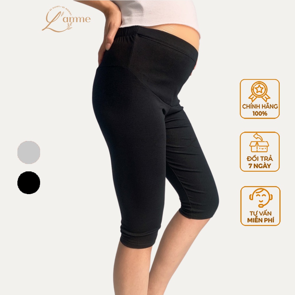 Quần bầu Legging Cạp Chun chất liệu cotton hè thoáng mát, có dây kéo điều chỉnh thiết kế bởi LAMME
