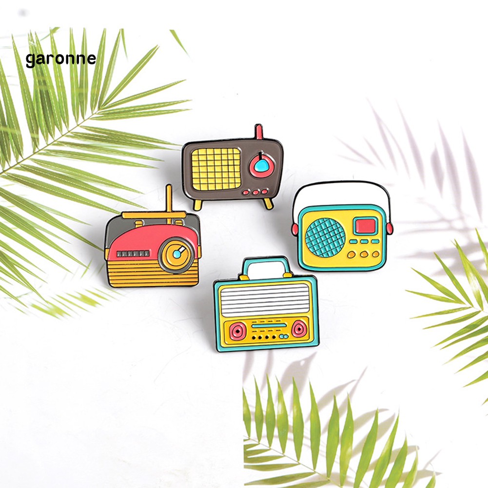 Ghim cài áo họa tiết radio đáng yêu thời trang