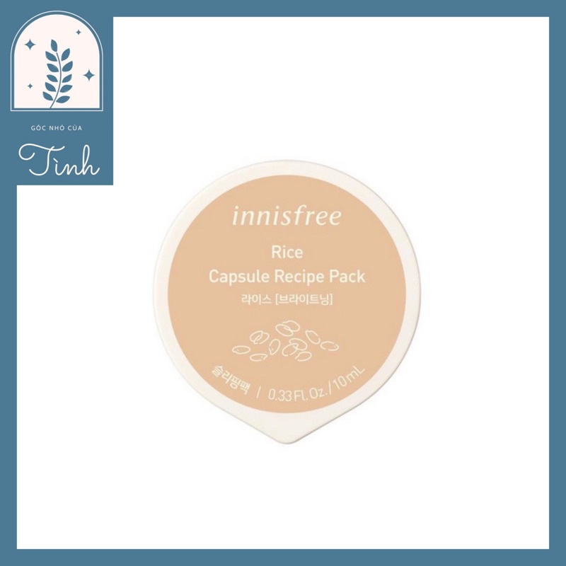 MẶT NẠ NGỦ DẠNG HŨ TỪ GẠO INNISFREE RICE CAPSULE RECIPE PACK 10ML