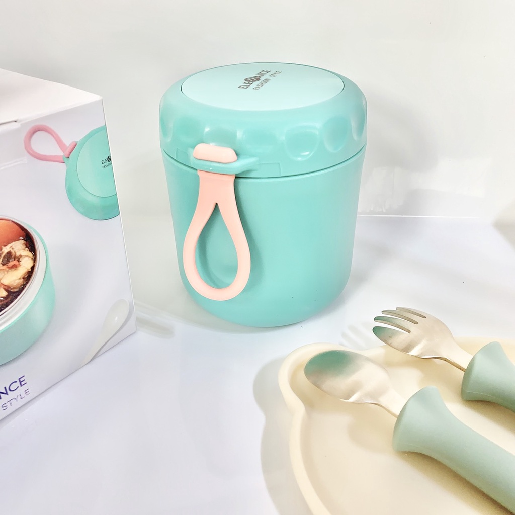 Bình ủ cháo ELE ANCE 430ml, bình giữ nhiệt đựng cháo, đồ ăn cho bé, siêu tiện lợi cho mẹ đi dã ngoại, du lịch Zimbababy