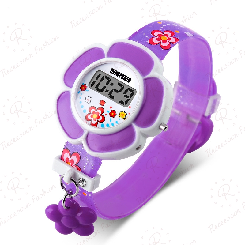 Đồng hồ điện tử dây hoa cho bé gái