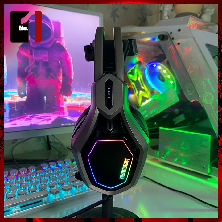 Tai Nghe Chụp Tai Máy Tính Có Mic Led RGB Eaglend F9 Giả Lập Tai Nghe Headphone Gaming Bass Lớn Âm Thanh Hay