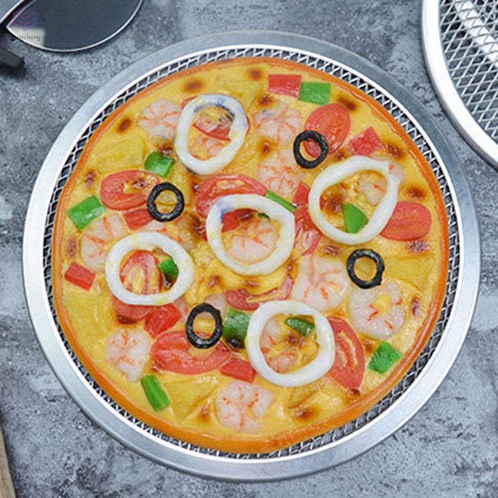Khay Nướng Bánh Pizza Hình Tròn Bằng Hợp Kim Nhôm Chống Dính Chịu Nhiệt Kèm Lỗ Tiện Dụng