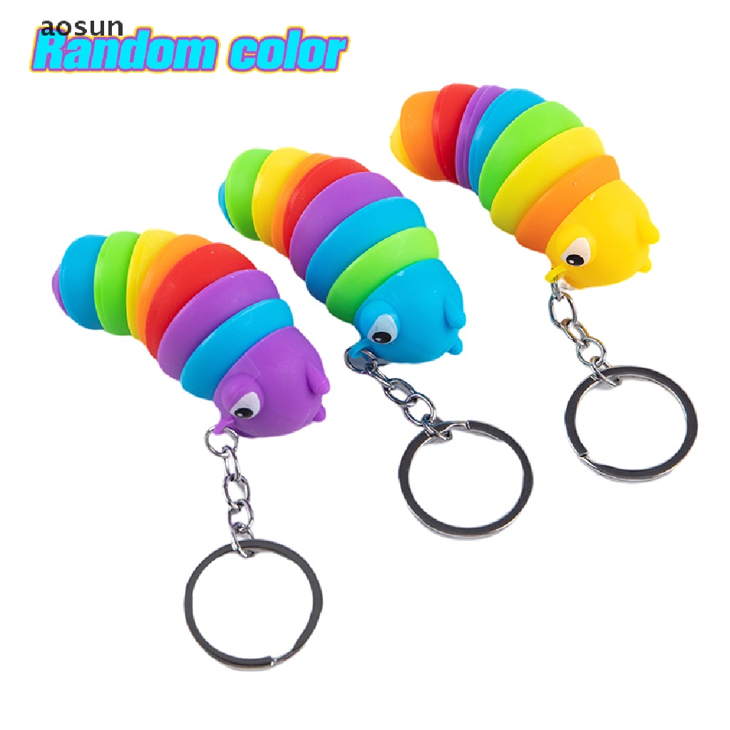 Aosun Móc Khóa Hình Sâu Bướm Mắt To Có Thể Di Chuyển Giảm Căng Thẳng Chống Lo Lắng Cho Thú Cưng / Văn Phòng
