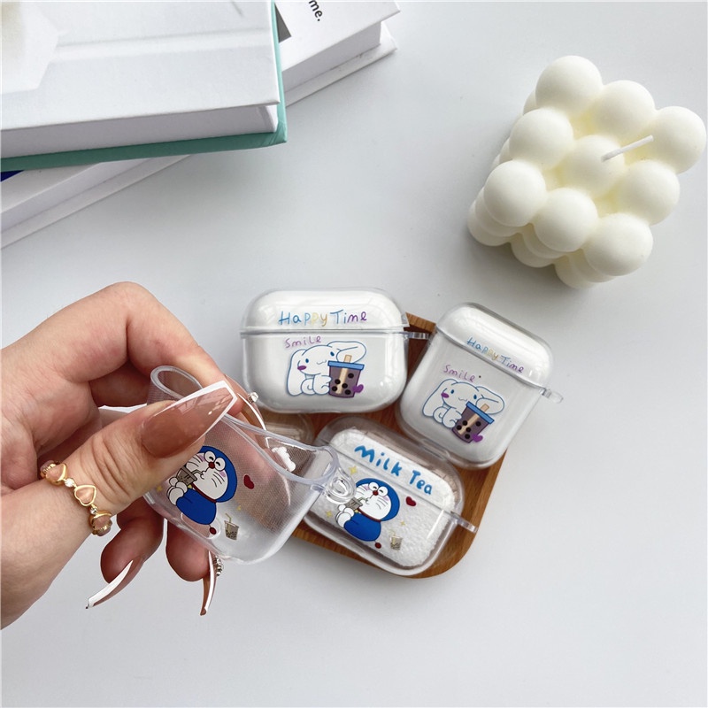 Vỏ Bảo Vệ Hộp Sạc Tai Nghe airpods Pro/2/1 Mềm Hình Doraemon Thời Trang