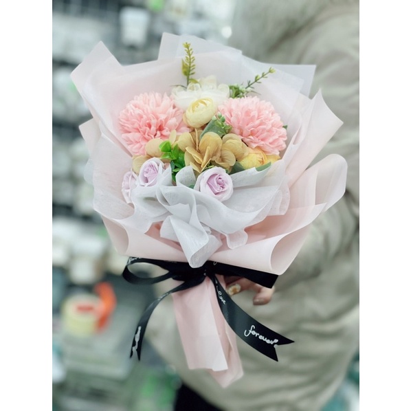 Hoa sáp, hoa lụa , hoa hồng nhũ bó
