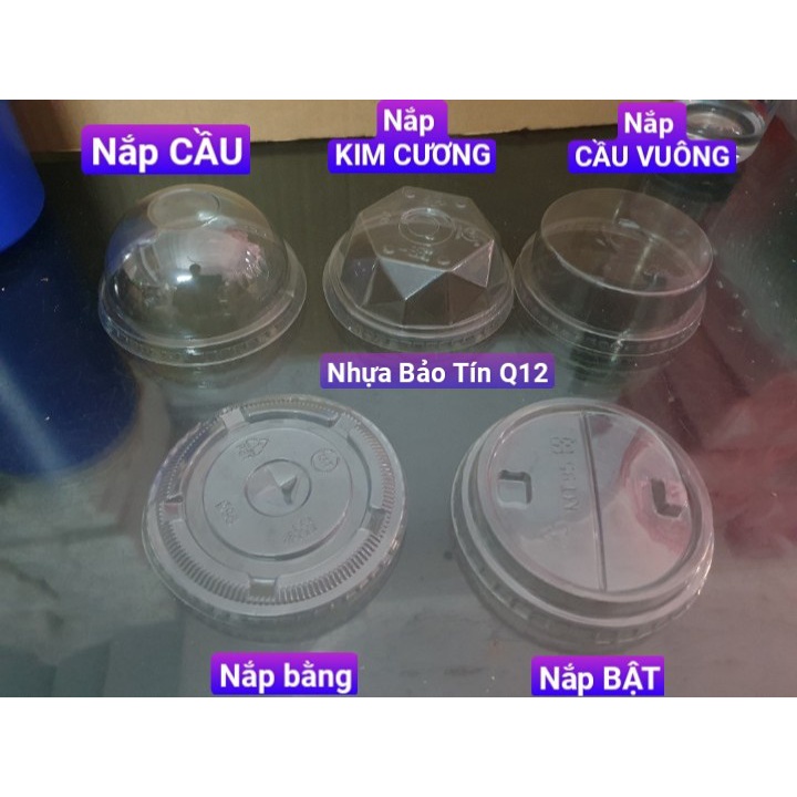 Lốc 50 ly nhựa dùng 1 lần ĐÁY BẦU U360, U500, U700, tùy chọn có nắp hoặc không