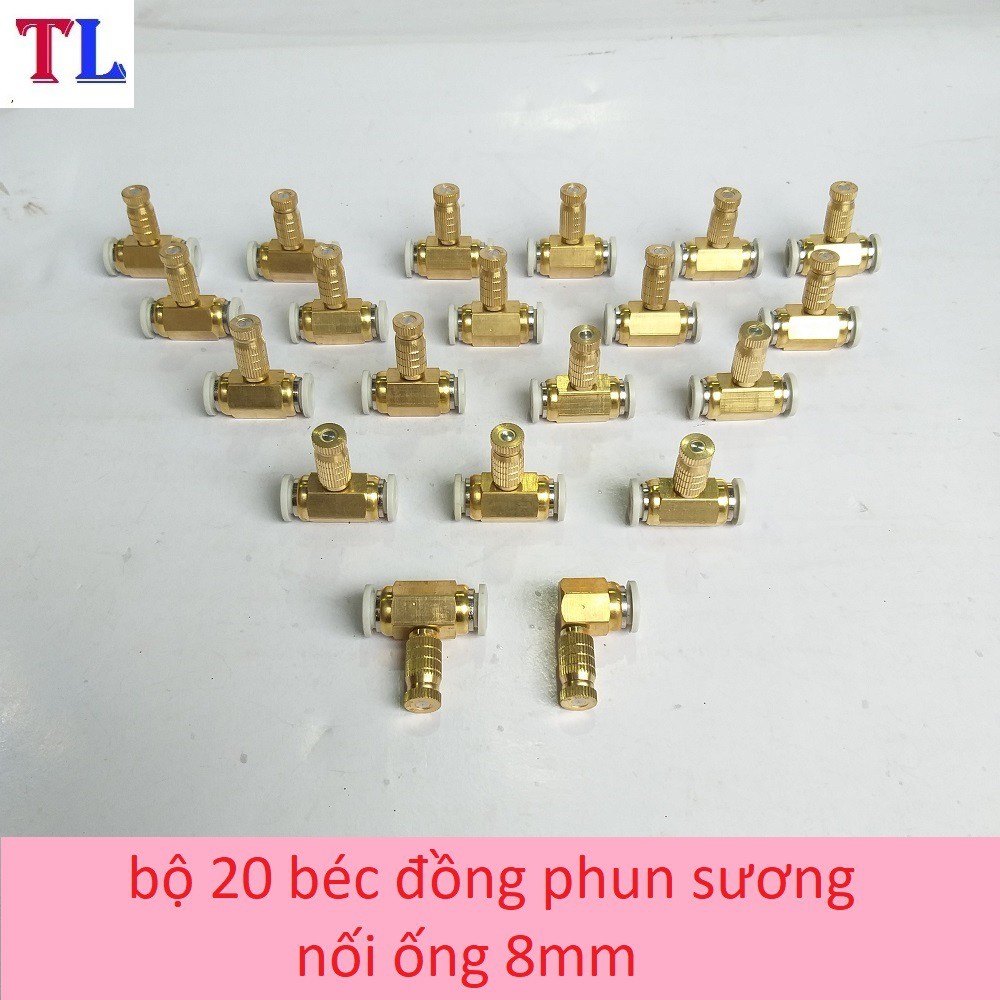 bộ 20 béc phun sương bằng đồng - béc phun sương