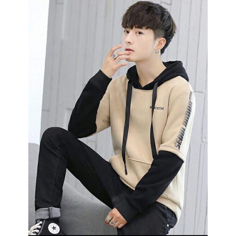 áo hoodie nam phối 2 màu phong cách, áo thu đông hoodie nỉ dày dặn | BigBuy360 - bigbuy360.vn