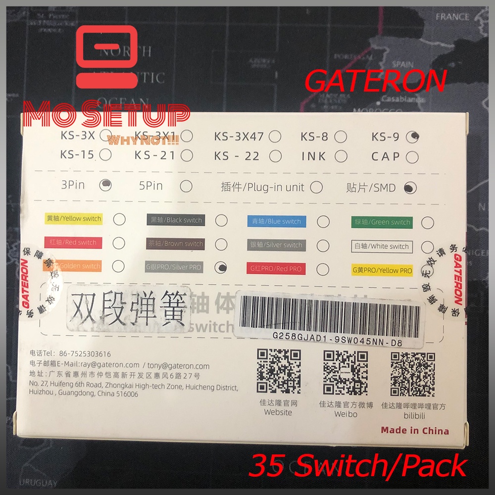 Pack/Hộp Switch phím cơ chính hãng GATERON G-Pro Silver V2 ,3 PIN thông dụng với tất cả các dòng KIT phím cơ có Hotswap