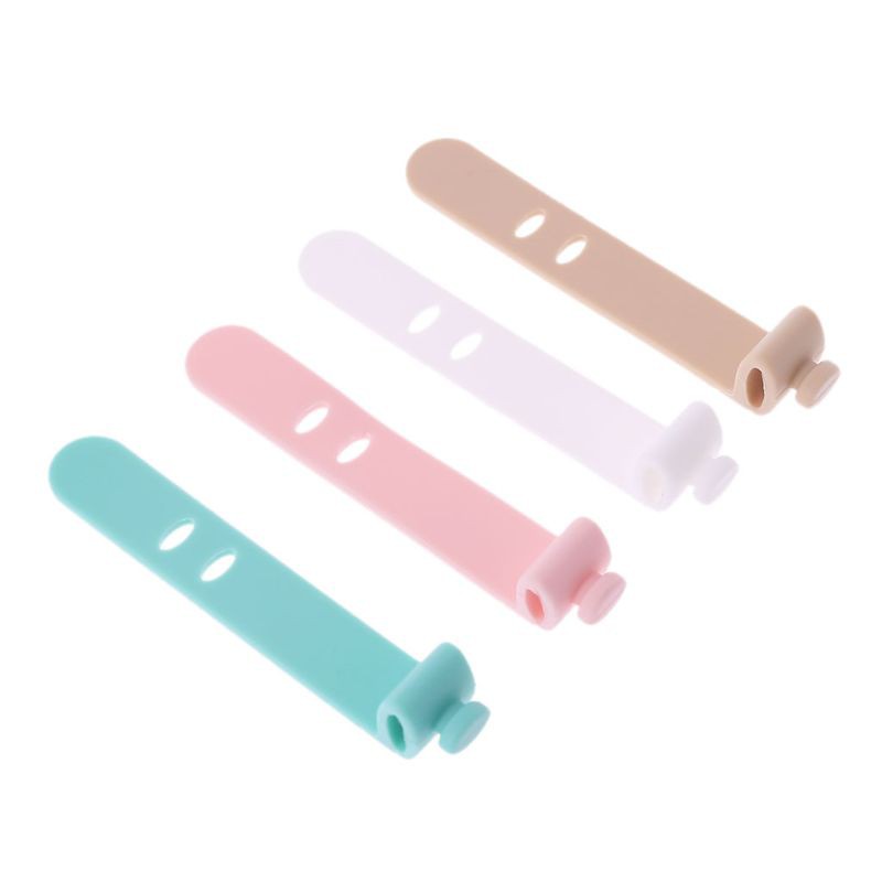 Set 4 dây quấn tai nghe cáp sạc USB bằng silicon mềm tiện dụng