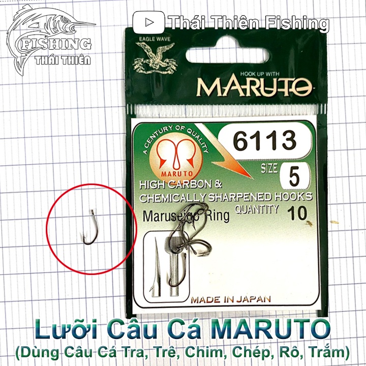 Lưỡi Câu Cá Maruseigo Maruto 6113 Chất Liệu Carbon Siêu Cứng Dùng Câu Cá Chép Rô Phi Mè Tra Trê Chim