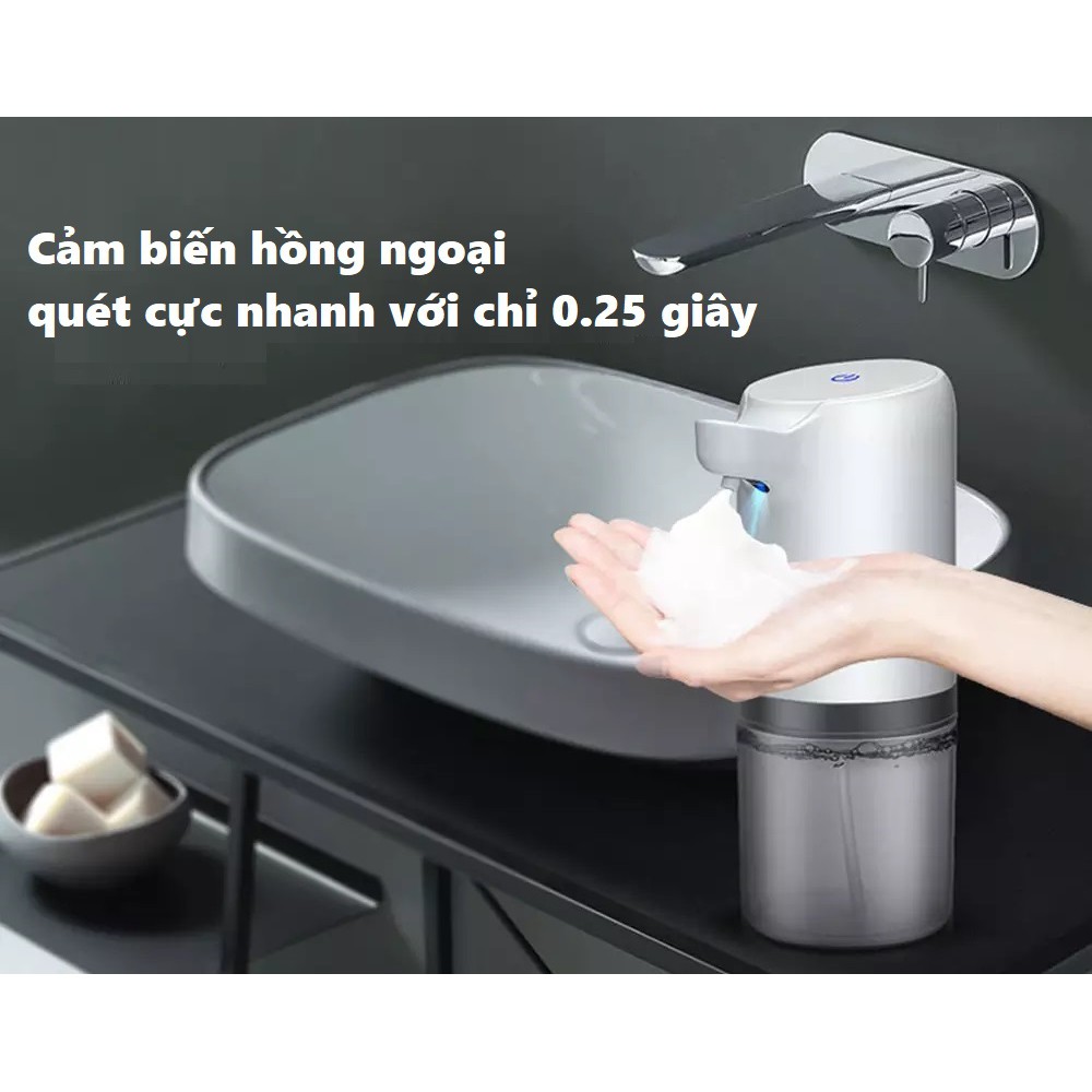 Bình xịt xà phòng rửa tay tự động HW-030 dung tích 270ml - Máy lấy xà bông cảm biến hồng ngoại HW 030